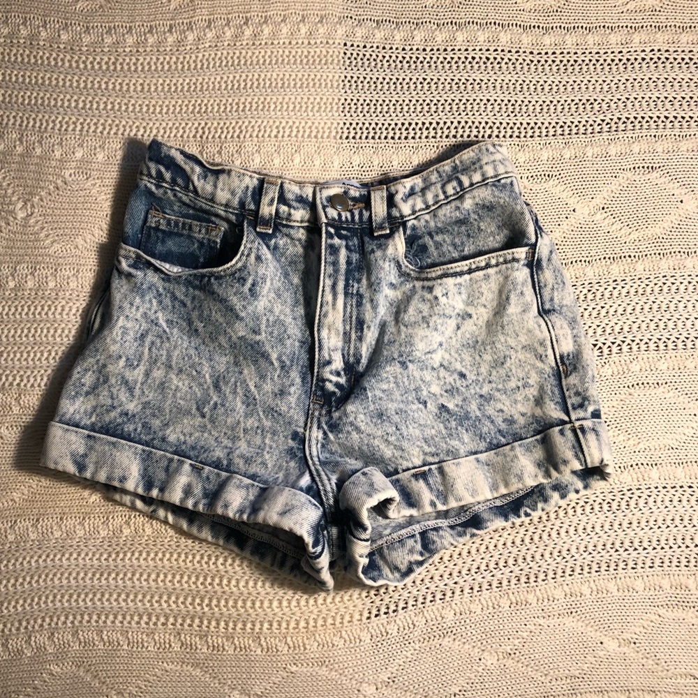 American Apparel High Waist Jean Shorts